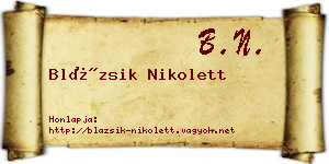 Blázsik Nikolett névjegykártya