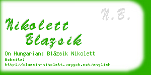 nikolett blazsik business card